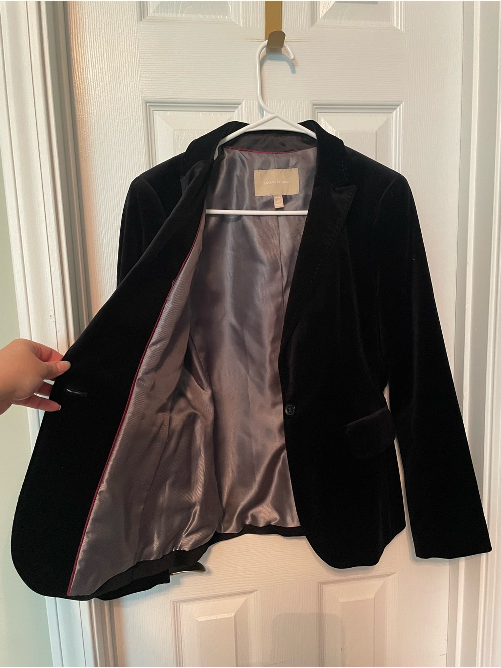 Banana Republic Black Velvet Blazer -  Single Breasted - Picture 6 of 6